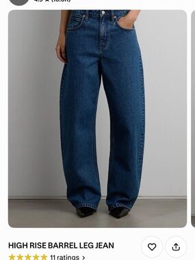 OAK + FORT High-Rise Wide-Leg Jeans — Dark Blue Denim